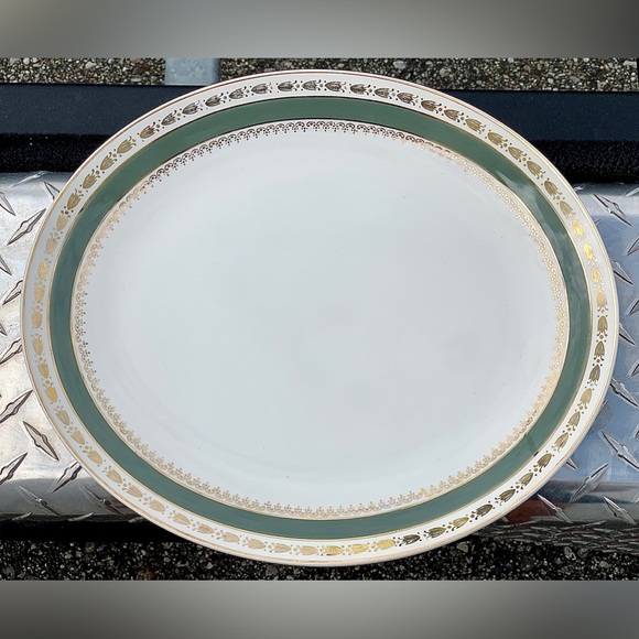 Vintage Discontinued Crown Ducal WARWICK 8932 Large Oval Gold Trim Serving Plate - Picture 2 of 16
